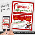 cute christmas holiday raffle fundraiser flyer for any school church or community fundraising event